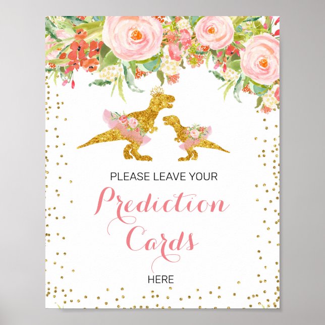 Pink und Gold Dino Verließ Ihr Wahrzeichen Poster (Vorne)