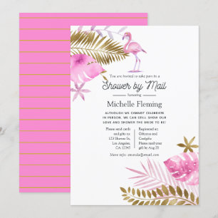 Pink und Gold Flamingo Brautparty per Mail Einladung