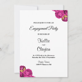 Pink und Gold-Flora-Engagement-Partei Einladung