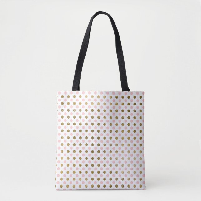 Pink und Gold Foil Polka Dot Muster (Vorderseite)