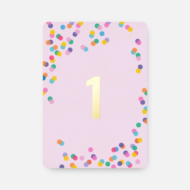Pink und Gold Girl's First Birthday Confetti Folieneinladung (Von Creator hochgeladen)