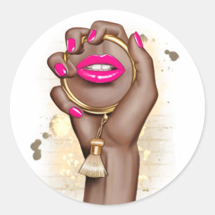 Pink und Gold Glam Chic Runder Aufkleber