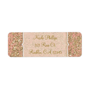 Pink- und Gold-Glitter-Kristall-Glam-Party-Einladu