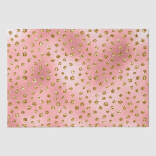 Pink und Gold Glitzer Glam Polka Dots Muster Seidenpapier