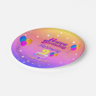 PINK und GOLD Happy Birthday Pappteller