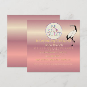 Pink- und Gold-Laub-Braut-zu-Sein-Einladung Chi Einladung