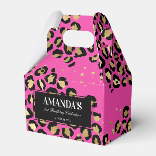 Pink und Gold Leopard Print Fevor Box Geschenkschachtel