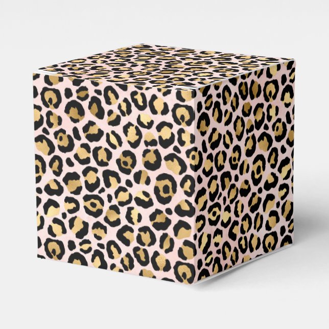 Pink und Gold Leopard Serie Design 12 Geschenkschachtel (Vorderseite)