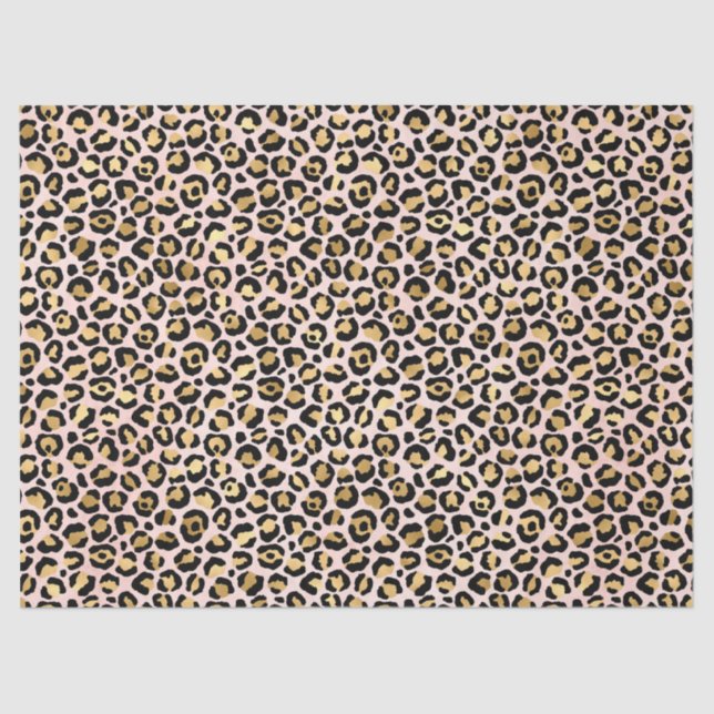 Pink und Gold Leopard Serie Design 12 Seidenpapier (Vorderseite)