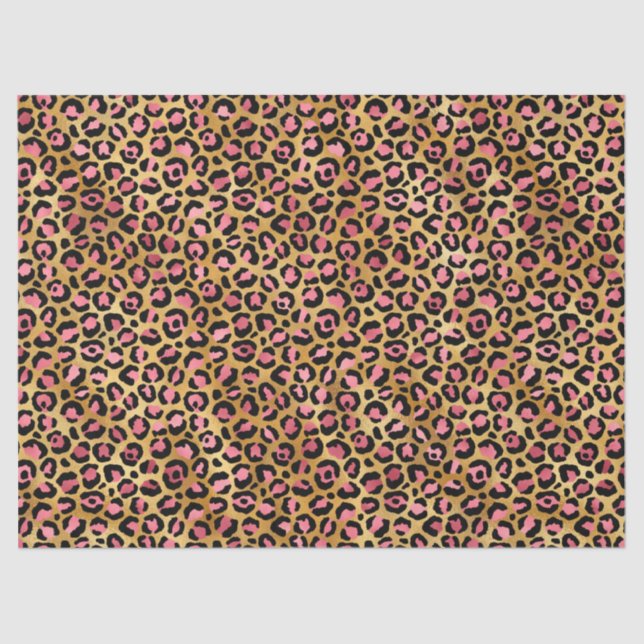 Pink und Gold Leopard Serie Design 13 Seidenpapier (Vorderseite)