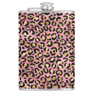Pink und Gold Leopard Serie Design 15 Flachmann