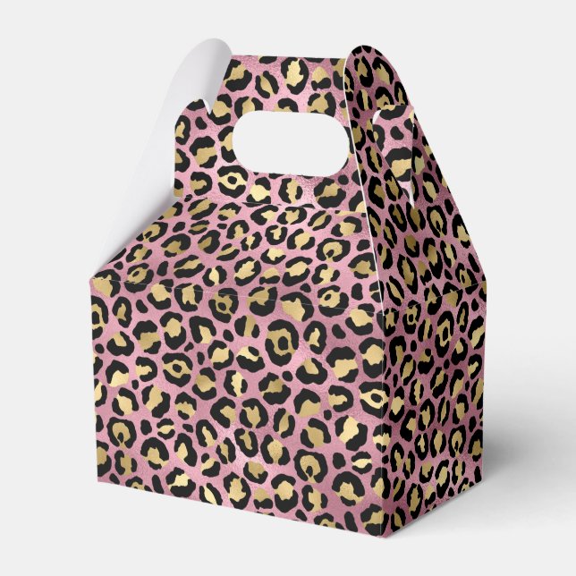 Pink und Gold Leopard Serie Design 15 Geschenkschachtel (Vorderseite)