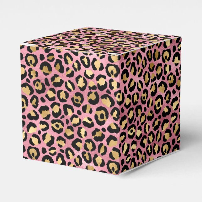 Pink und Gold Leopard Serie Design 15 Geschenkschachtel (Vorderseite)