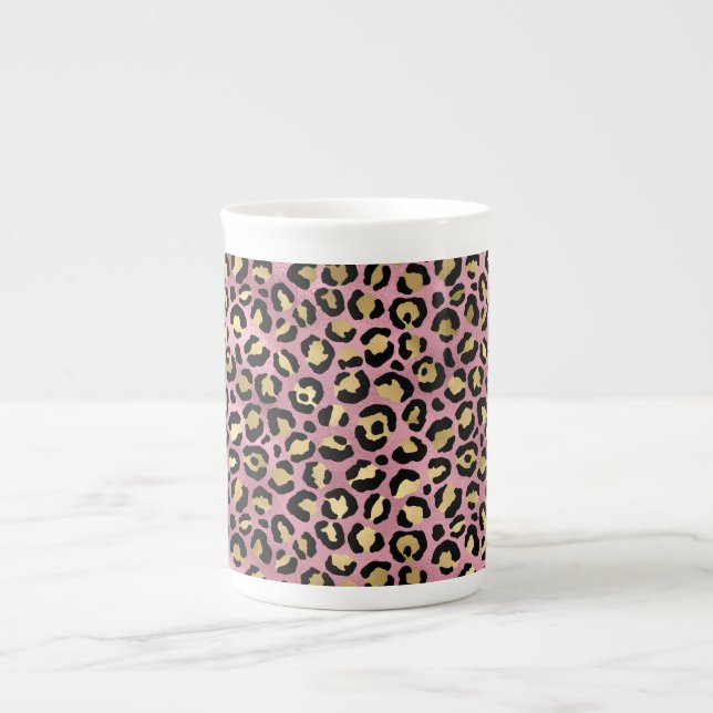 Pink und Gold Leopard Serie Design 15 Prozellantasse (Vorderseite)