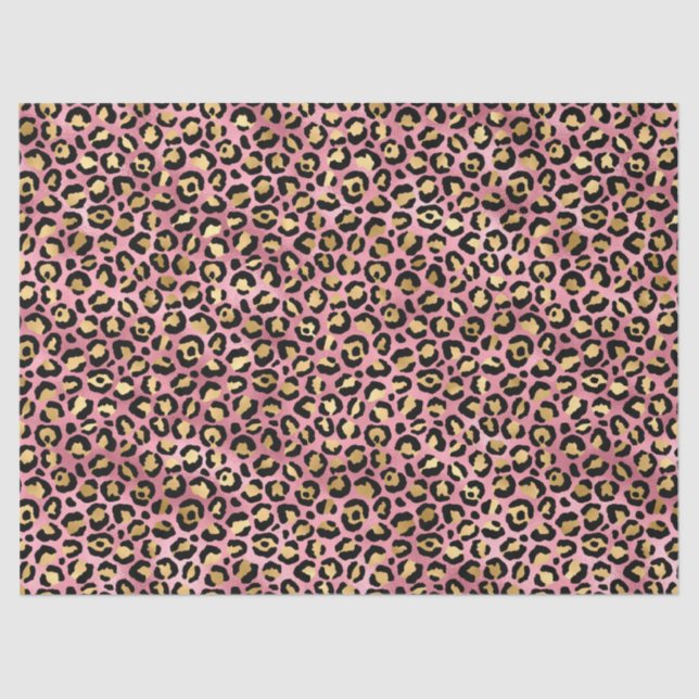 Pink und Gold Leopard Serie Design 15 Seidenpapier (Vorderseite)