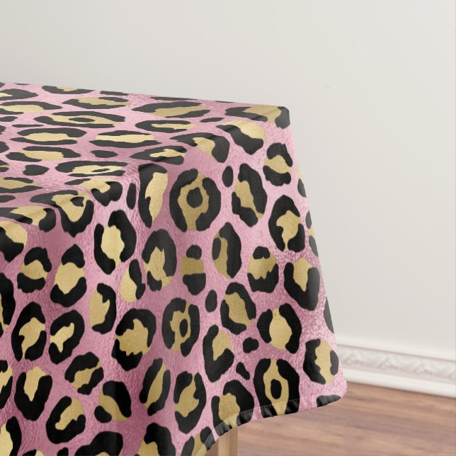 Pink und Gold Leopard Serie Design 15 Tischdecke (Beispiel)