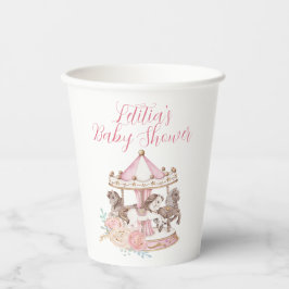 Pink und Gold Magic Carousel Paper Cup Pappbecher