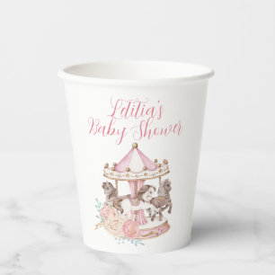 Pink und Gold Magic Carousel Paper Cup Pappbecher
