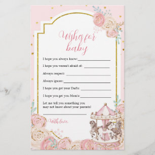 Pink und Gold Magic Carousel Wünsche für Baby