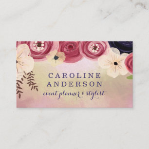 Pink und Gold mit Boho-Blume Visitenkarte