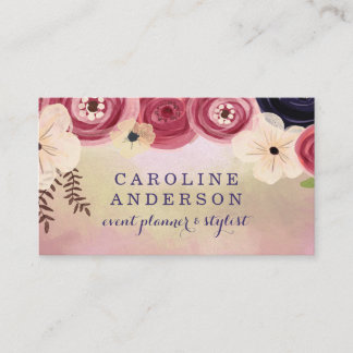 Pink und Gold mit Boho-Blume Visitenkarte