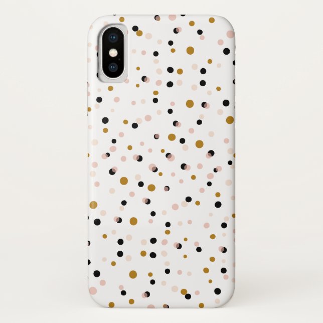 Pink und Gold Moderne Konfetti Dots Muster Case-Mate iPhone Hülle (Rückseite)