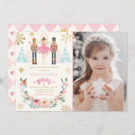 Pink und Gold Nutcracker Birthday Sugum Pflaume Fa Einladung