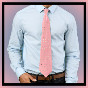 Pink und Gold Polka Dot Neck Tie Krawatte