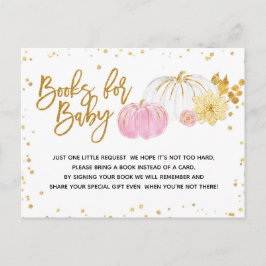 Pink und Gold Pumpkin Baby Duschbücher für Baby Einladungspostkarte