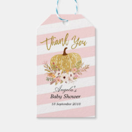 Pink und Gold Pumpkin Vielen Dank Tag Geschenkanhänger