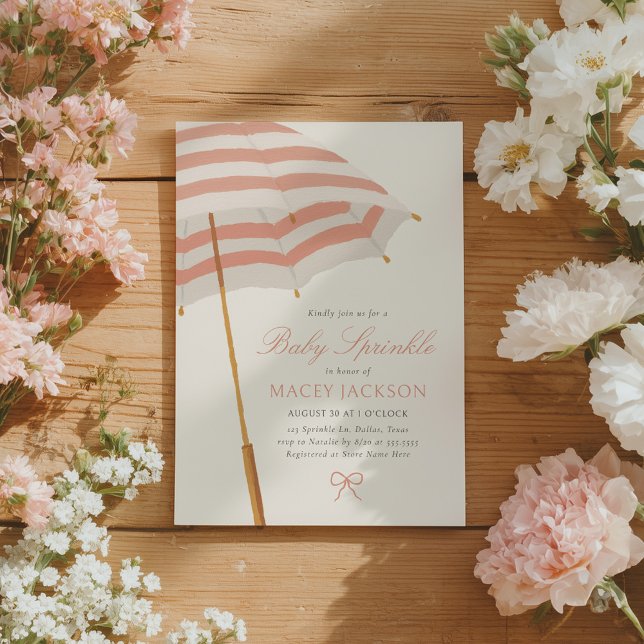 Pink und Gold Umbrella Girl Baby Sprinkle Einladung (Von Creator hochgeladen)
