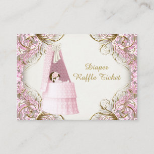 Pink und Gold Wochenbett Mädchen Windel-Raffle-Tic Begleitkarte