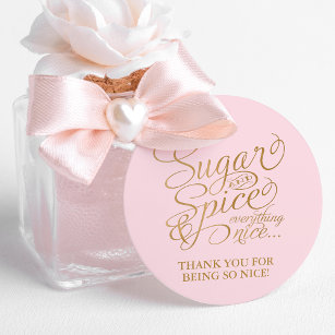 Pink und Gold Zucker und Gewürze Vielen Dank Geschenkanhänger