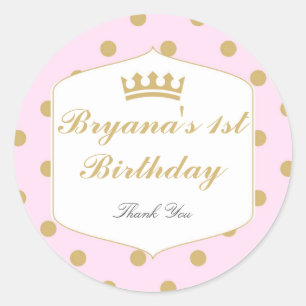 Pink- und Golddots Royal Crown Princess Aufkleber