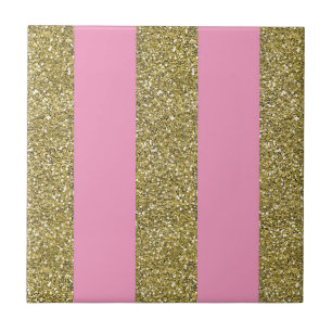 Pink- und Goldglitter Fliese