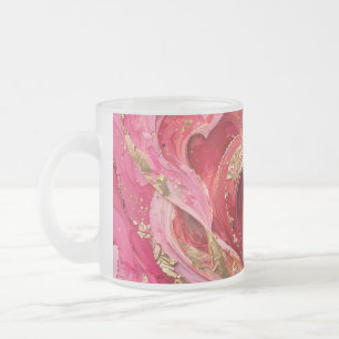 Pink- und Goldmarmor-Eleganz-Tasse Mattglastasse