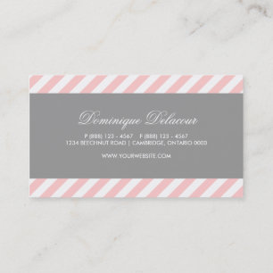Pink und Grau-Diagonal-Streifen-Visitenkarte Visitenkarte