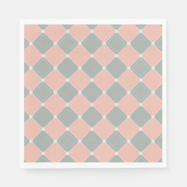 Pink und Grau Diamond Karo Muster Serviette