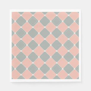 Pink und Grau Diamond Karo Muster Serviette