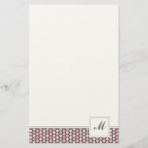 Pink und Grau-Dots-Musterböden Briefpapier
