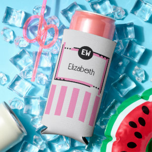 Pink und grau fügen Sie die Markennamen Streifen h Selters Dosenkühler
