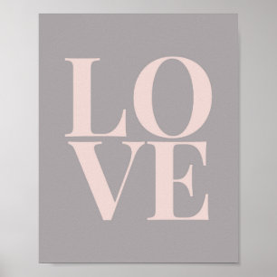 Pink und Grau LIEBE Poster