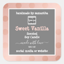 Pink und Grau - Produktverpackungen für benutzerde Quadratischer Aufkleber