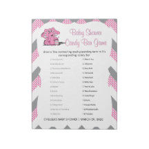 Pink und Grau Zickzack Elephant Baby Shower Game 2