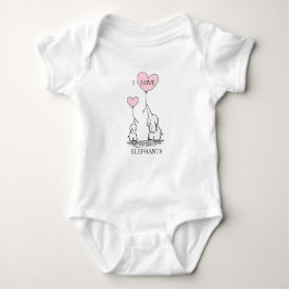 Pink und Gray Baby Elephant Baby Strampler