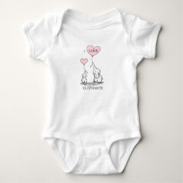 Pink und Gray Baby Elephant Strampler
