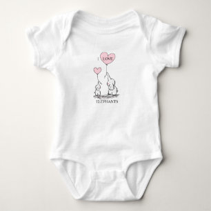 Pink und Gray Baby Elephant Strampler