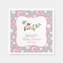Pink und Gray Baby Owl Baby Dusche Thema