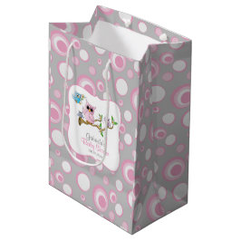 Pink und Gray Baby Owl Babydusche Mittlere Geschenktüte