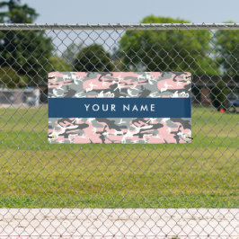 Pink und Gray Camouflage Ihr Name personalisieren Banner